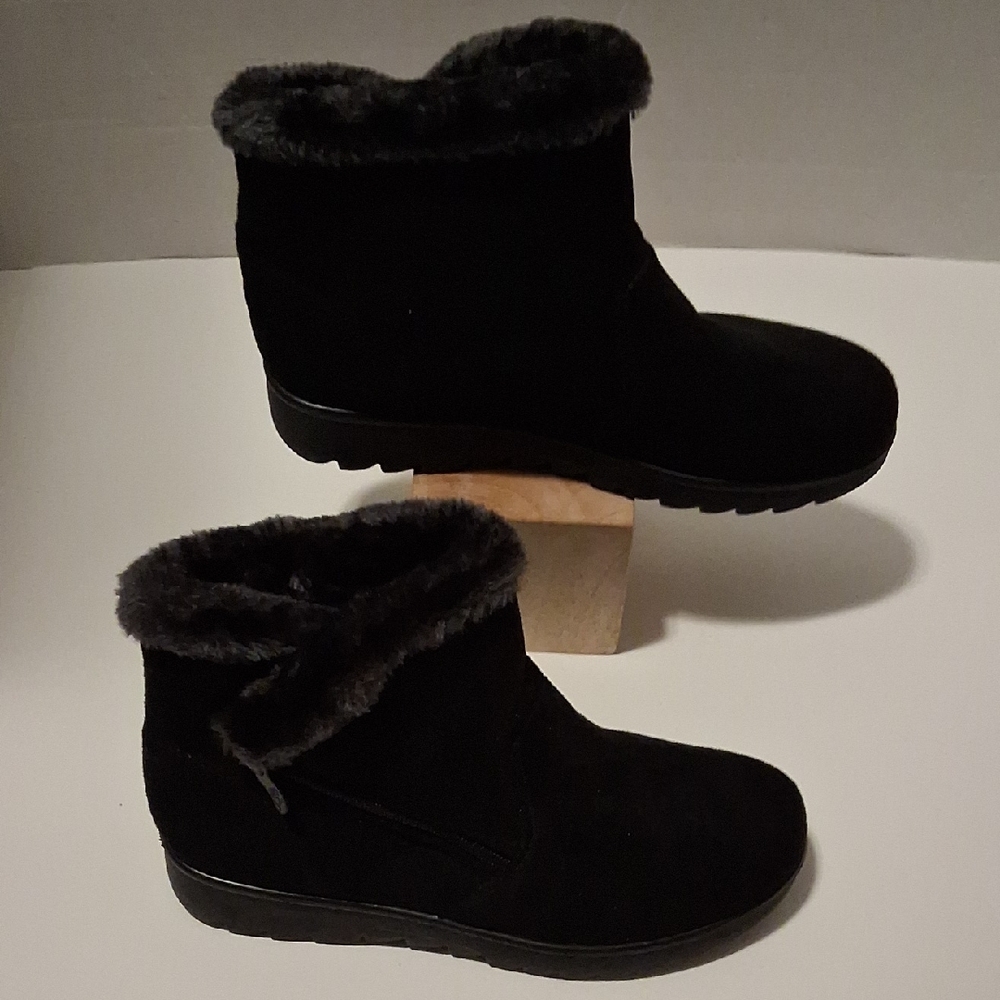 Women's Black Suede Ankle Boots